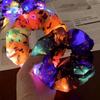 Glowing Pumpkin Hair Ties French Scrunchie Halloween Skull Pumpkin Bat Halloween Hair Style Tool Scrunchie