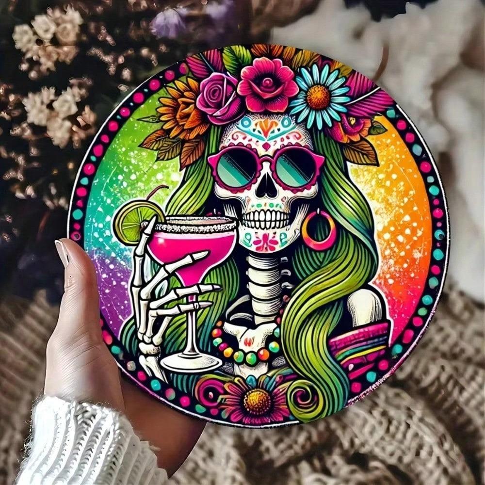 Mexican Skull Tin Sign Metal Wall Art Home Decor Vintage Aluminum Poster