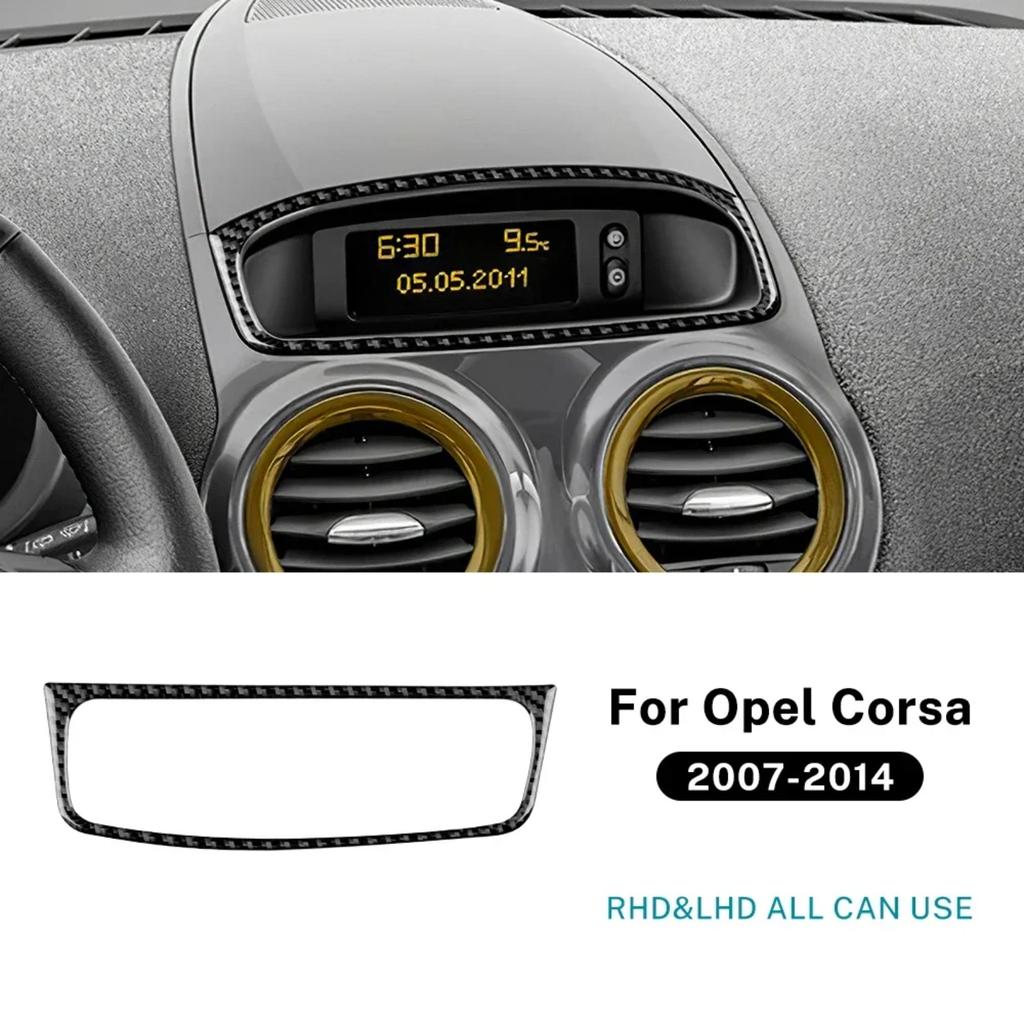 Pro Opel Corsa 2007 2008-2014 Karbonový Rám Středového Displeje Pro Čas Proti Poškrábání Palubní Desky Vnitřní Dekorace Vylepšení Mod Auto Příslušenství