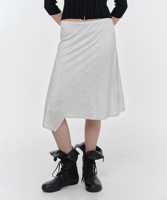 Sunburn Project Asymmetric Midi Skirt, Melange Gray