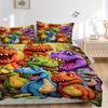 Colorful Dinosaurs Jungle Print 3Pcs Bedding Setduvet Cover With 2 Bedropillowcase Home Birthday Gift