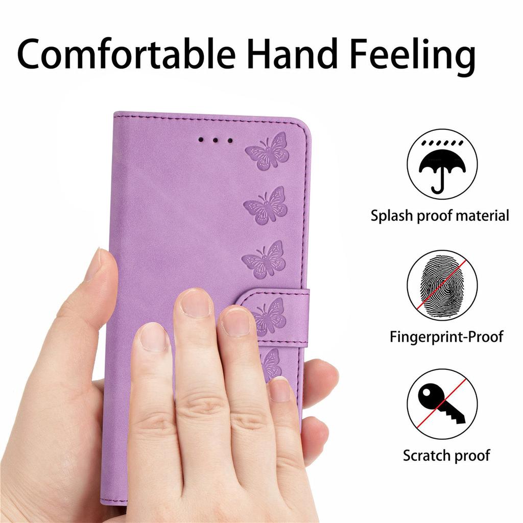 For Google Pixel 8 Pro Butterfly Imprinted Foldable Stand Shell Anti-fall PU Leather Wallet Phone Case