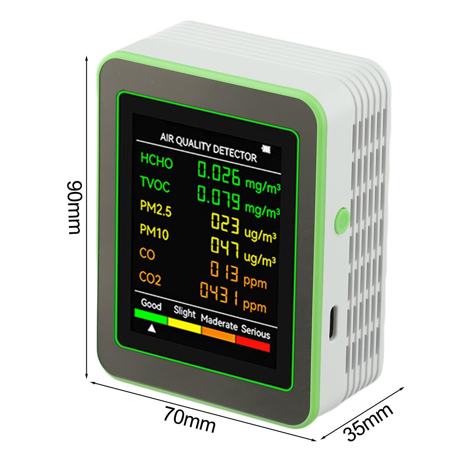 

Монитор качества воздуха 6 в 1 с точными датчиками для надежных показаний White