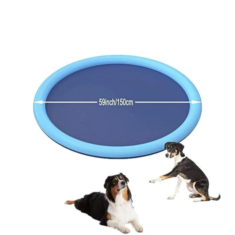 Dog Toy Eco-Friendly PVC Dog Swim Bath Pool Cooling Game Non-Slip Mat Foldable Water Splash Sprinkler For Outdoor Water Play Mat