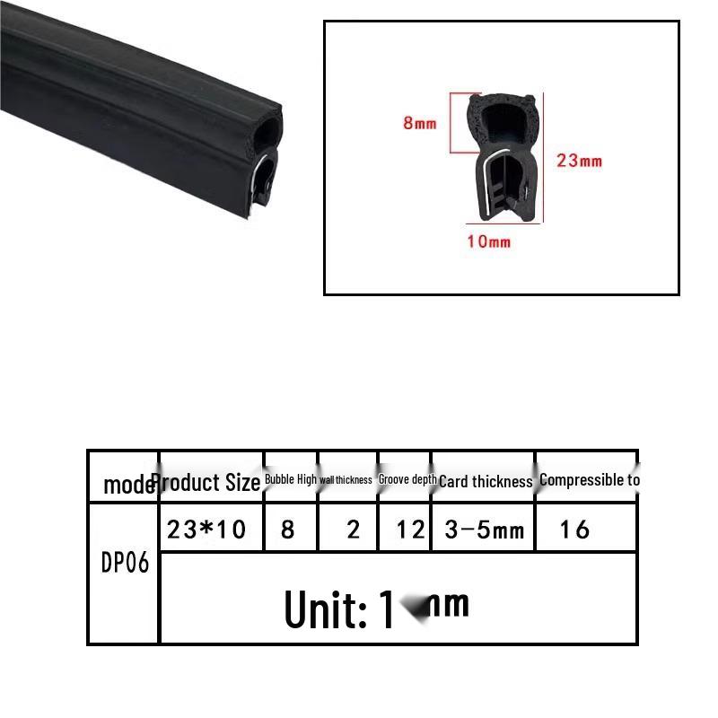 U-Shaped Waterproof Dustproof Rubber Sealing Strip for Cabinets and Car Doors