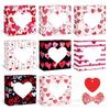 WTEMPO Valentine's Day Gift Boxes with Heart Shaped Design Clear Window DIY Foldable Printed Paper Packaging Boxes Wedding Party Supplies Gift Giving