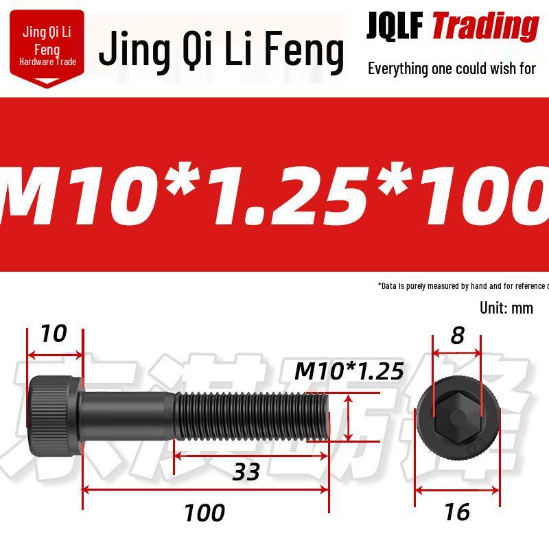 12.9 Grade Medium Tooth Hex Bolt, Half Thread, M10-M36, High-Strength Screw