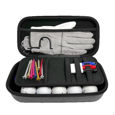 Golf Ball Gloves Storage Case Bag Zipper Holder 28x14x8.5cm Multipurpose Polyester with Divided