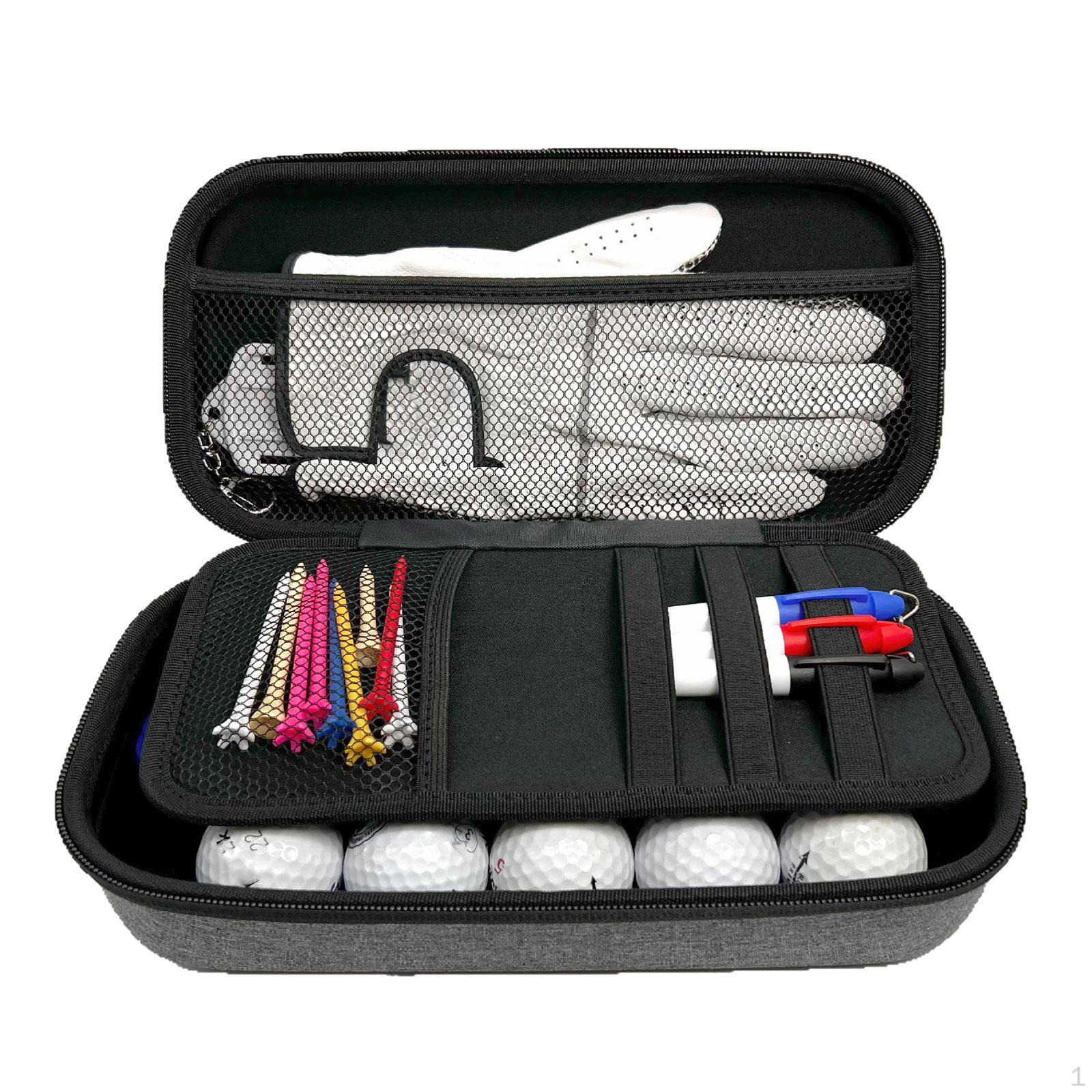 

Golf Ball Gloves Storage Case Bag Zipper Holder 28x14x8.5cm Multipurpose Polyester with Divided