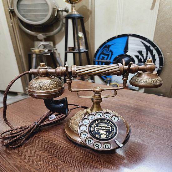 Messing antikk telefon Royal Marine Fasttelefon Messing Rotary Dial Telefon