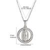 Virgin Mary Pendant With Diamonds Necklace For Women Gold Color Medal Charm Stainless Steel Religious Punk Jewelry Easter Gift