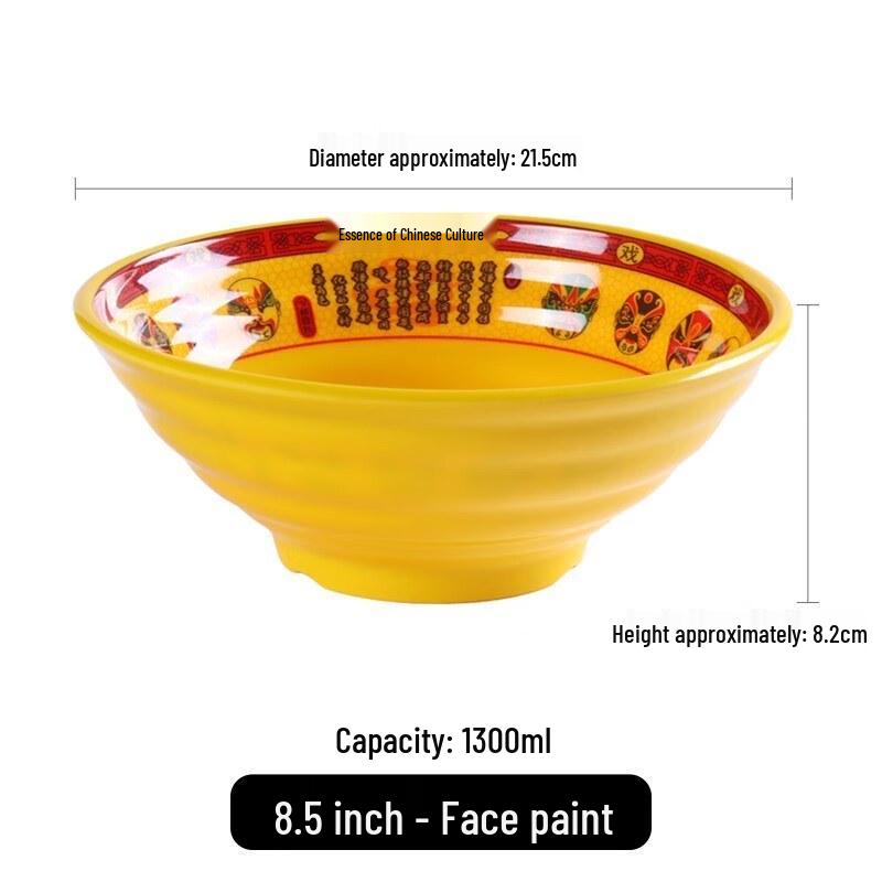 

Tian Ya Jing 8.5-inch Melamine Noodle Soup Bowl with Opera Mask Design