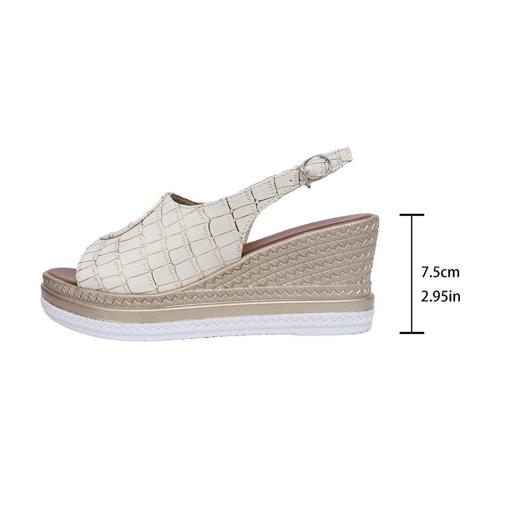 Damen Keilsandalen mit Peep-Toe in Übergröße - Neuer Sommer-Casual-Stil mit dicker Sohle