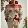 Christmas Elk Print Men's Hoodies & Sweatshirts Autumn Winter Casual New Year Clothing Fashion Loose Hooded Pullover X'mas Tops
