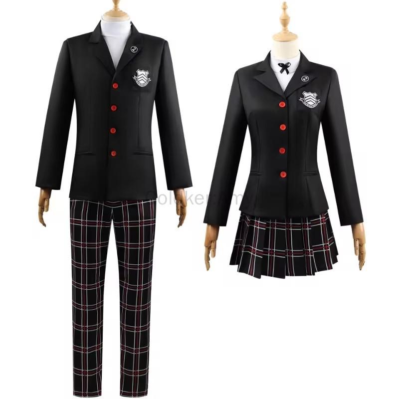 Spiel Persona 5 Amamiya Ren Kasumi Yoshizawa Cosplay Männer Frauen Schuluniform Unisex Halloween Kostüm Party Schwarzes Uniform Set