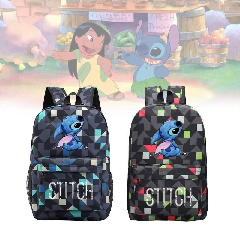 Urban Chic Disney Stitch Backpack Black Canvas Large Capacity Breathable Waterproof