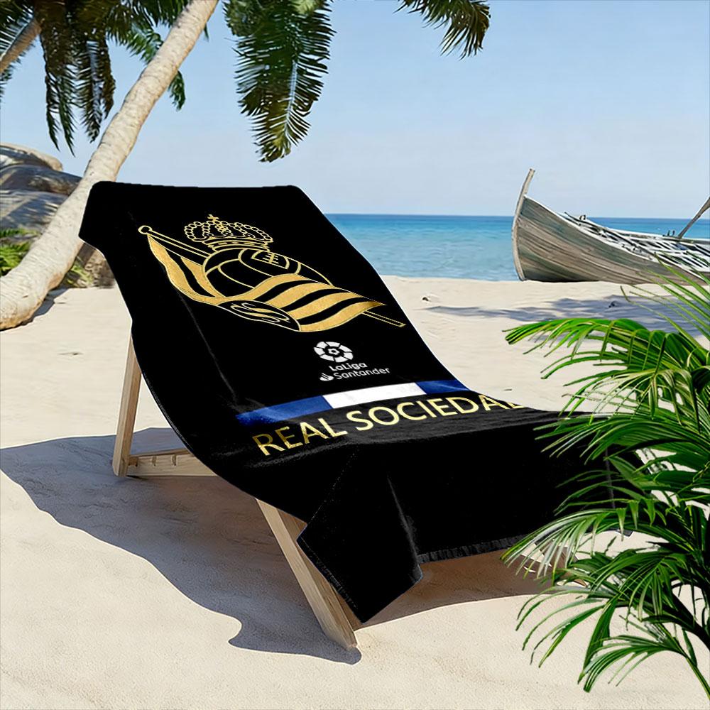 Goldene Krone mit Emblem Aufdruck Strandtuch, schnell trocknend, geeignet für Reisen, Outdoor-Sportarten, Joggen, den Strand und Schwimmen, Geschenk