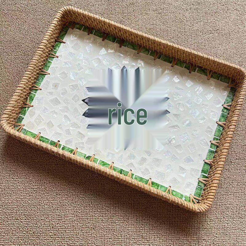 Rattan Woven Shell Serving Tray