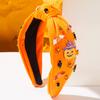New Halloween-themed Knotted Headband for Women European-American Style Polyester Fiber Uniquely Stylish Diamond-studded Bat
