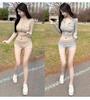 Korean Dongdaemun Slimming Two-Piece Hoodie and Shorts Set for Women