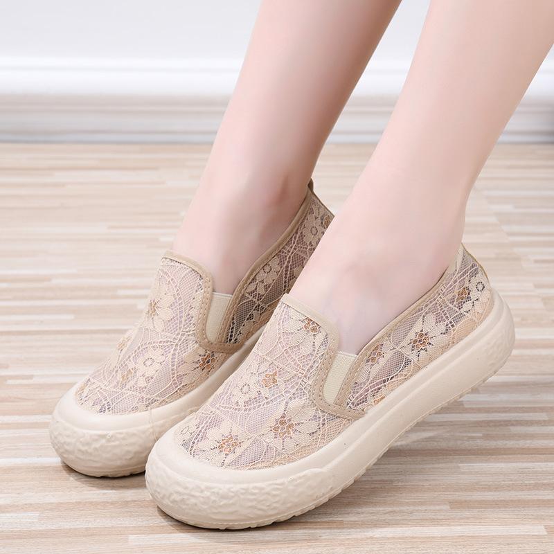 New Women's Shoes Platform Cloth Shoes Women's Casual Versatile Single Shoes Shallow Flat Shoes One Pedal Lazy Tide Shoes