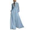 2026 European and American Fashion Cross-border Explosion, Long Sleeves, Waist and Thin A-shaped Long Skirt, Elegant Temperament and Vacation Even