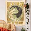 Sun Moon Tarot Tapestry Wall Hanging Boho Tarot Cat Kawaii Room Decor Psychedelic Hippie Tapestry Kids Room Bedroom Art Posters