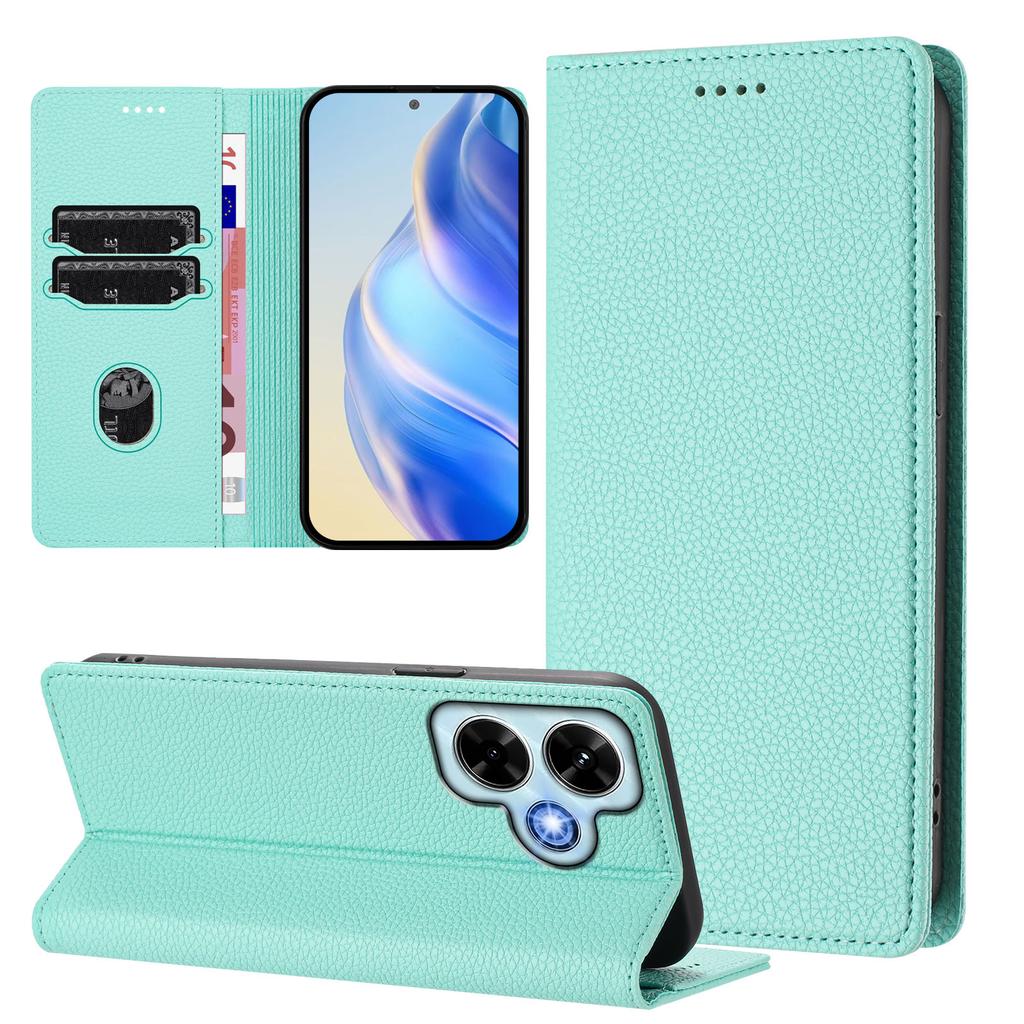 For Xiaomi Redmi Note 13 4G Wallet Case RFID Blocking Litchi Texture Leather Mobile Cover