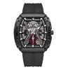 Volis Barrel-Shaped Men's Outdoor Skeleton Watch with Curved Gradient Mirror