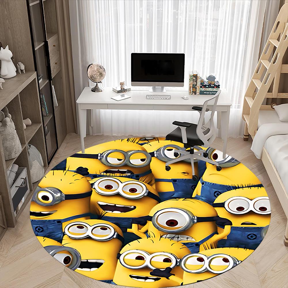 Minions Office Round Area Rug, Under Office Chairs Bedroom Living Room Home Decor  a1022157