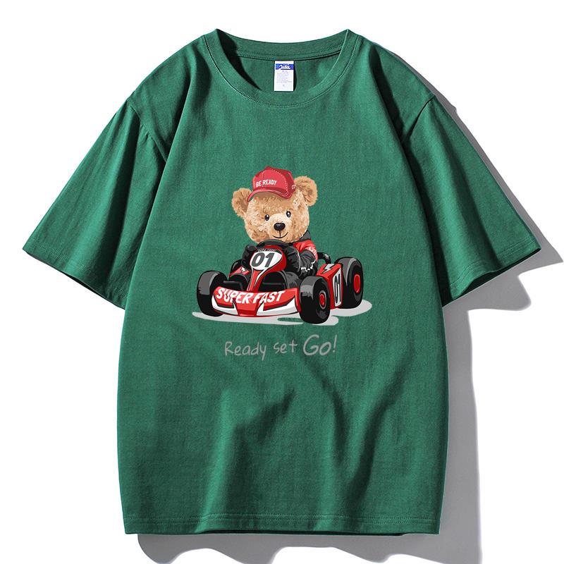 

M14 MINISO 2026 Summer Men Women Print Oversized T-shirt Casual Cotton Tee XXL темно-зелений колір