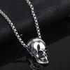 Retro Punk Skull Pendant Necklace In Stainless Steel