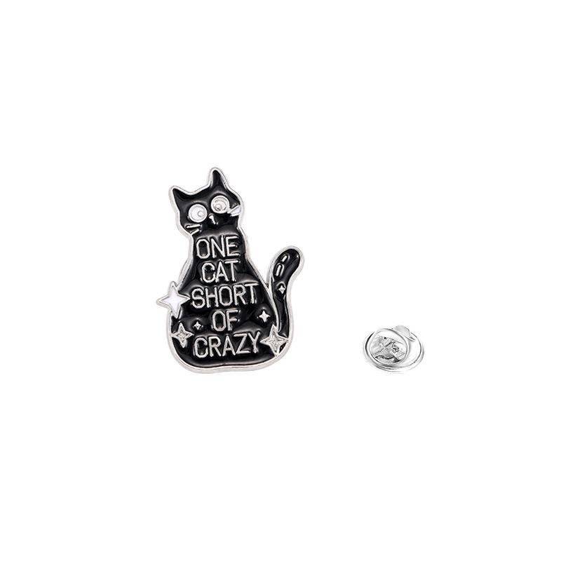 Original Cartoon Katze Metall Brosche Niedliche Tier Serie Schwarze Katze Pistolen Abzeichen Heiß verkaufte Pin Zubehör