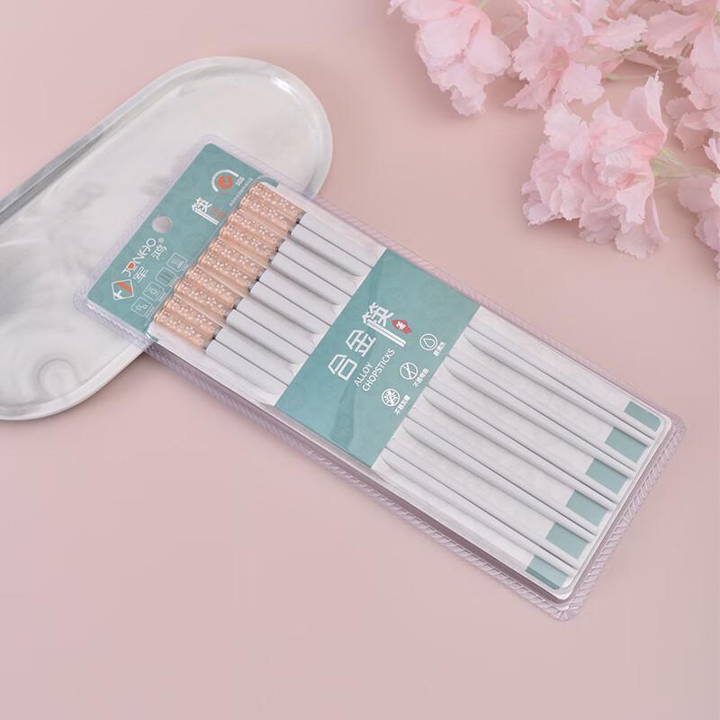 Diruian Japanese Sakura Alloy Chopsticks - 5 Pairs Set