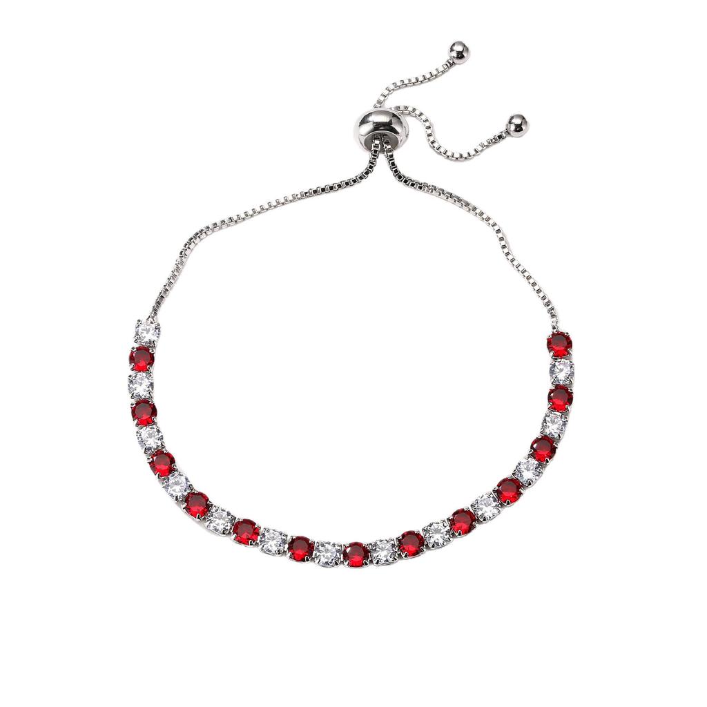 Elegant Women’s Colored Zircon Gold-Plated Tennis Bracelet