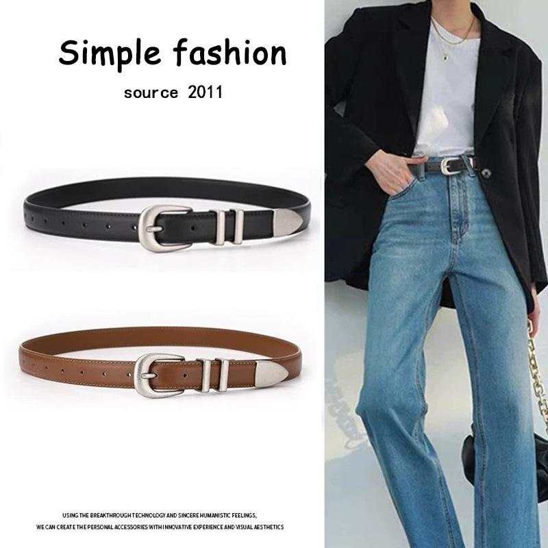 Belt Women'S Leather Decorative Black Belt Premium Design Niche Jeans Belt