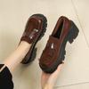 Round Toe Deep Mouth Loafers Women's Fashion Bow Platform Non-Slip Wear-Resistant Kitten Heels