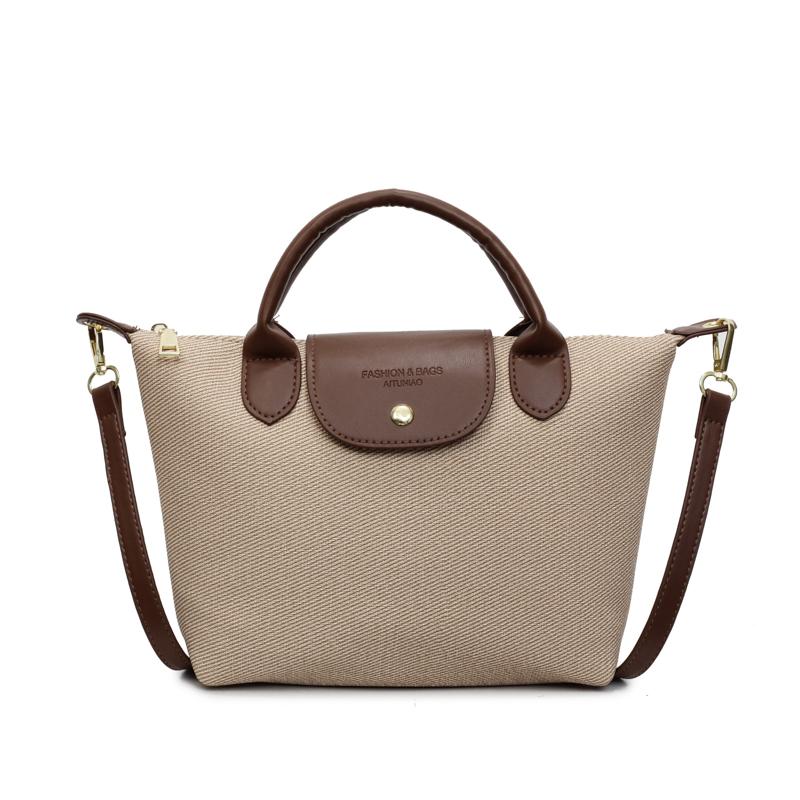 Nouveau sac fourre-tout de plage en Nylon mode femmes sac à main fourre-tout Oxford sacs à bandoulière femme imperméable boulettes pliant sac à provisions S kaki