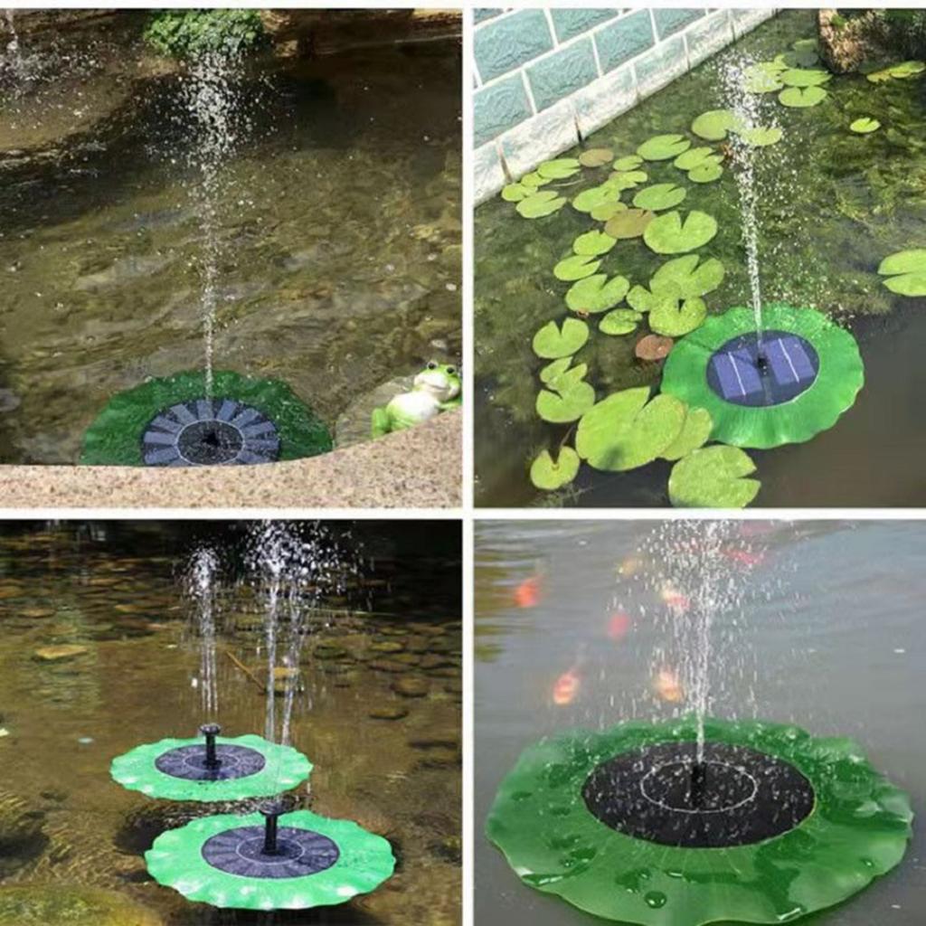 Lotus Free Standing Solar Fountain with 6 Nozzles Mini Solar Powered Fountain Pump Floating for Garden Pond Pool and Outdoor