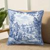 1pc Ultra-Soft Short Plush Farmhouse Cushion Cover - Pastoral Scenery Pillowcase with Zipper Closure, Single-Sided Printed Suitable for Sofa, Bed, Liv