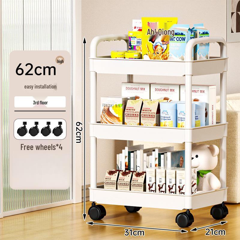 Multi-layer Movable Storage Rack for Bathroom, Snacks, Books & Toys