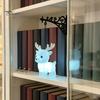 Birthday Surprise for Fans Magical Bookshelf Lamp with Owl Phoenix And Stag Figures, Vintage Iron Stand Warm Nighttime Reading Light, Light Decorative