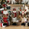Retractable Christmas Decorative Dolls Set Reindeer Snowman Santa Claus Standing Ornaments Merry Christmas Home Party Decor