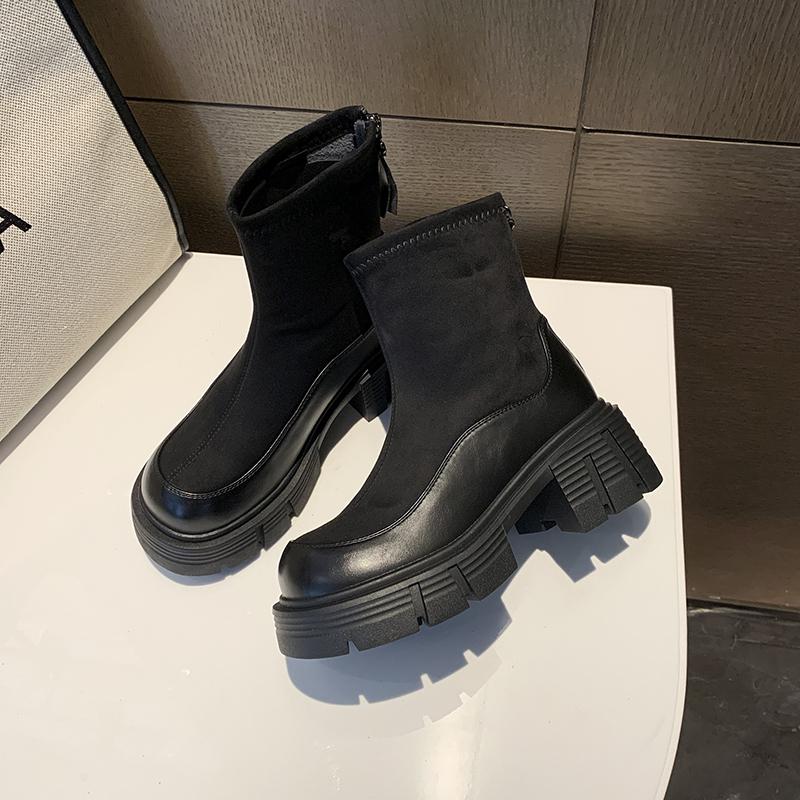 Fashion Designer Vintage Winter Platform High Heel Women Ankle Boots Fashion Zippers Short Booties Designer Botas De Mujer