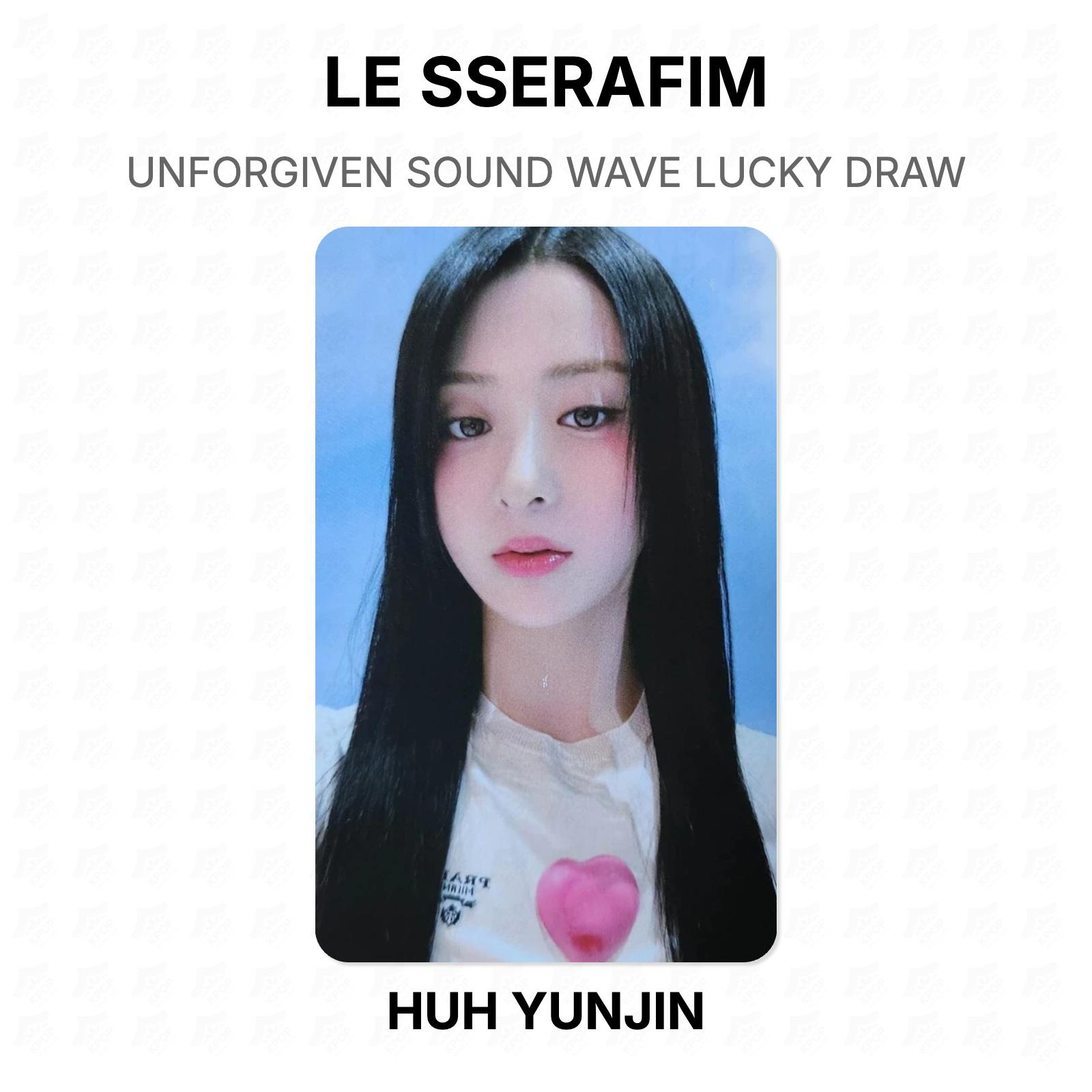 LE SSERAFIM UNFORGIVEN SOUND WAVE LUCKY DRAW Official Photocard HUH YUNJIN