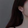 Korean Fashion Long Tassel Butterfly Drop Earrings for Women Simple Silver Color Straight Hanging Earrings Summer Jewelry Gifts