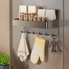 Carbon Steel Magnetic Storage Rack Wall Mounted Large Capacity Refrigerator Side Storage Rack with Hooks Punch Free Spice Rack