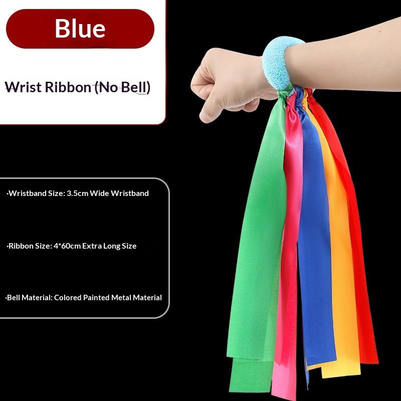 

Children S Wrist Ribbon Team Sports Pompom Cheerleading Big Match Pom Club Dance Props Elastic Bracelet With Elastic Rope No Bell синій