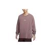 Sportswear Font Print Round Neck Casual Loose Long Sleeve T-Shirt Men T-Shirt Smoke-Gray Purple Red HF0813-208