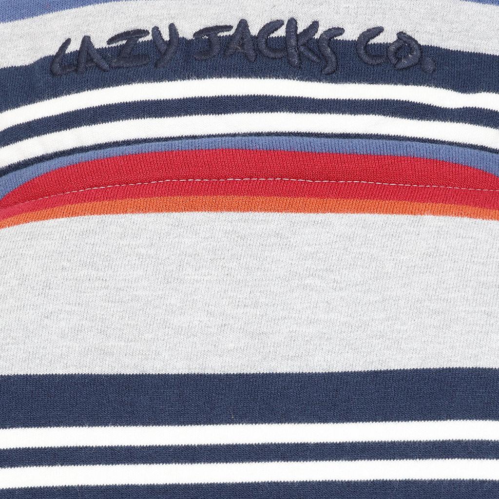 Lazy Jacks Mens Striped Quarter Zip Sweatshirt